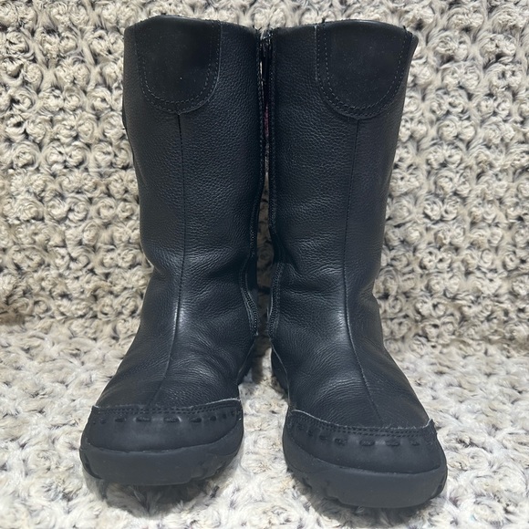 UNIQUE Keen Girls tall full-grain black leather/plaid boots. US 1 UK13 EU 33 - Picture 3 of 11